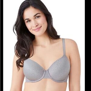 Wacoal Back Appeal T-Shirt Silver Underwire Bra Plus Size Coquette 42DDD 42F